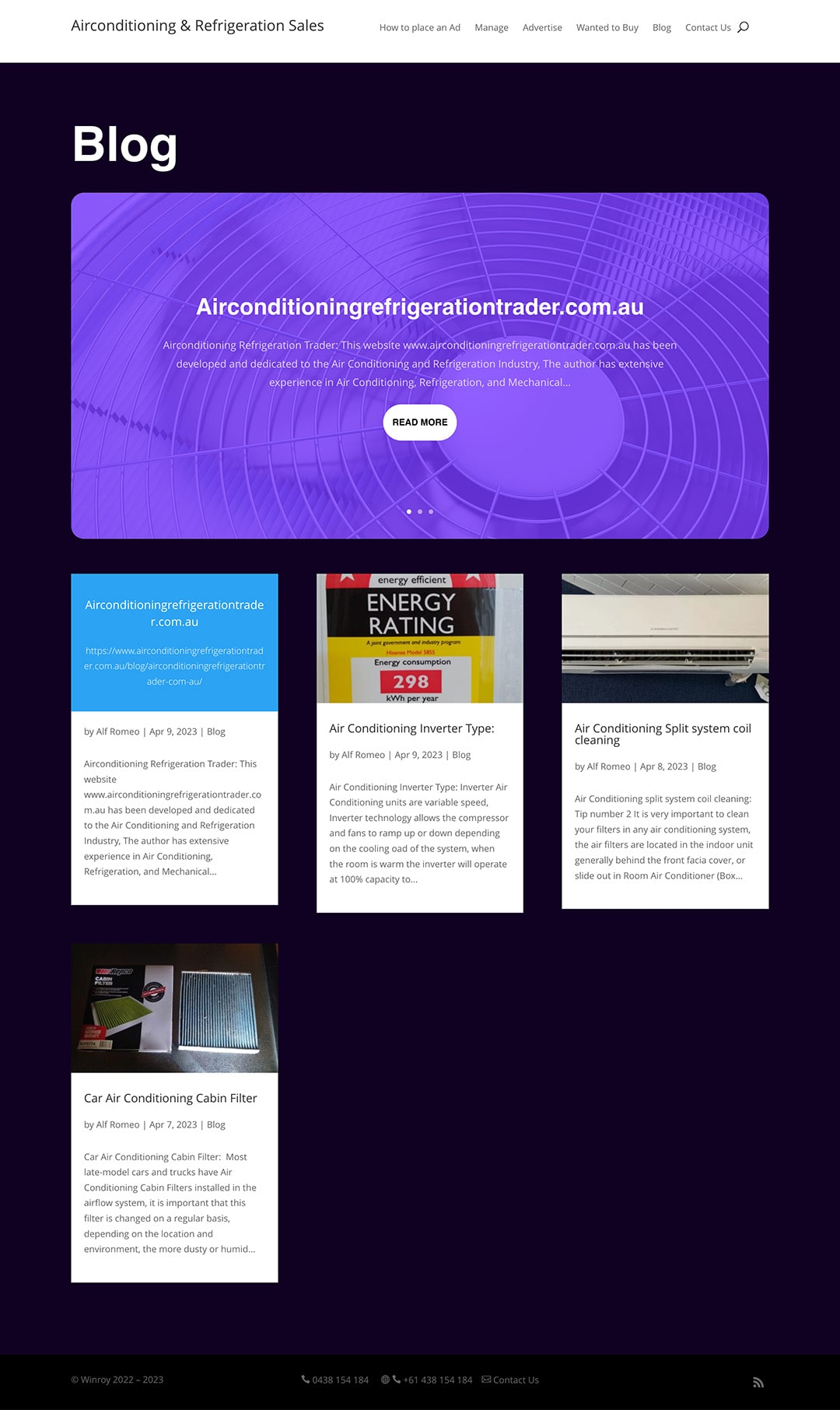 Air Conditioning Refrigeration Trader website development