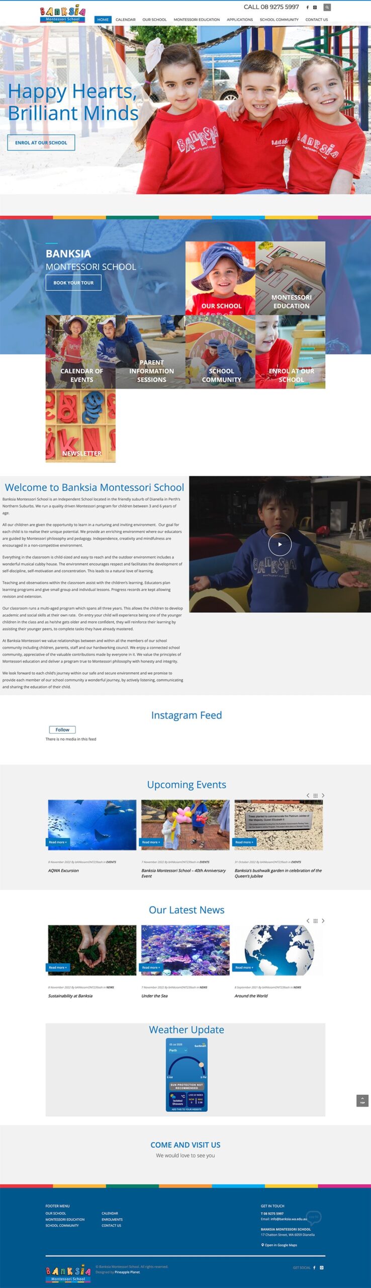 Banksia Montessori School, website development