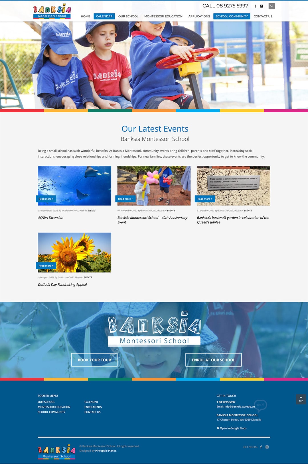 Banksia Montessori School, website development