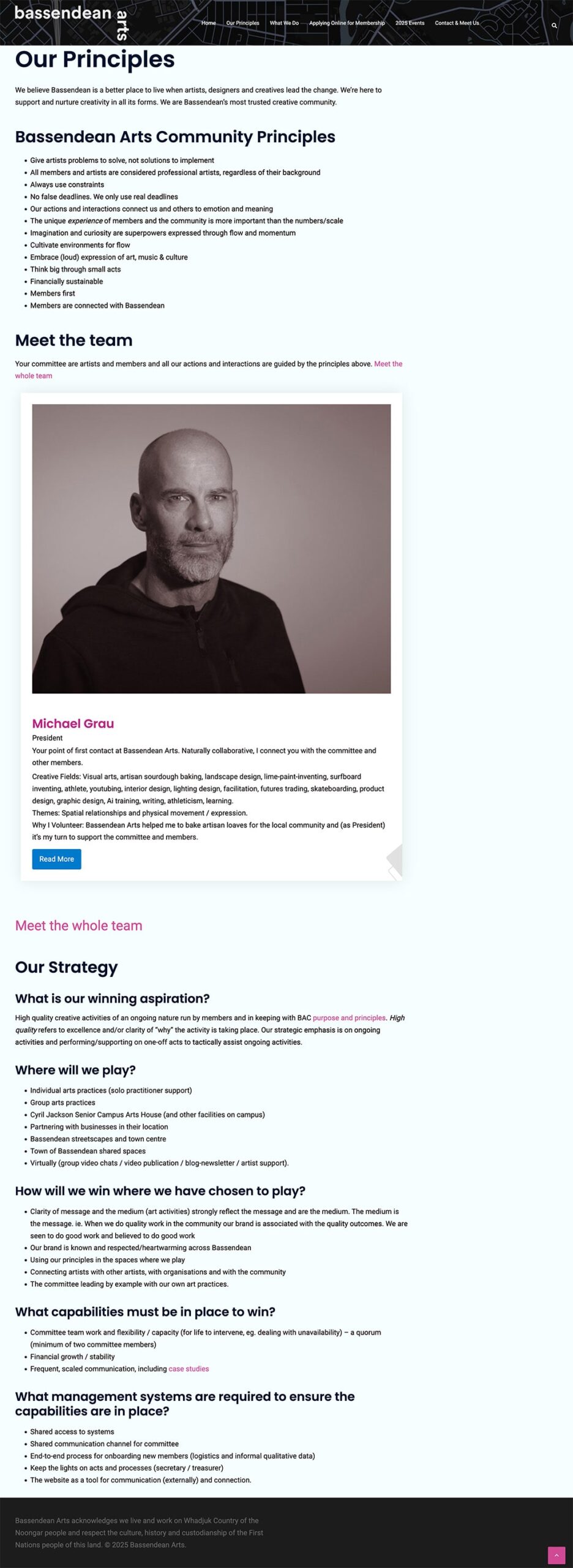 Bassendean Arts Community website hosting