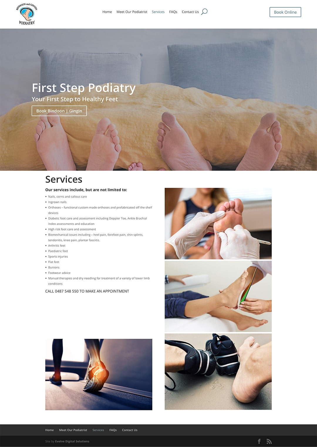 Bindoon Podiatry, foot care, website development