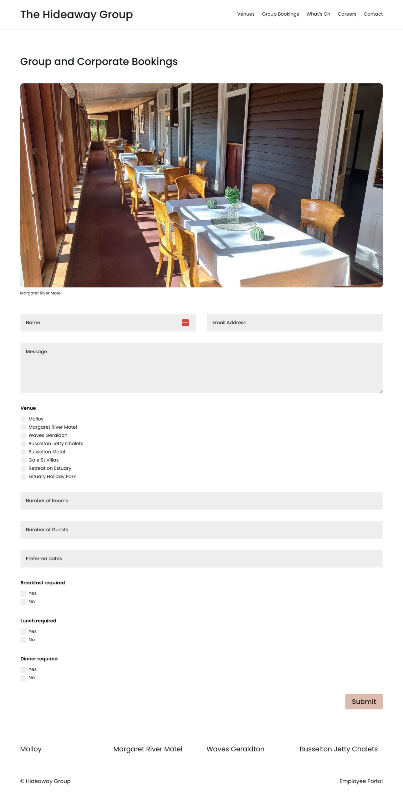 Hideaway Group website development