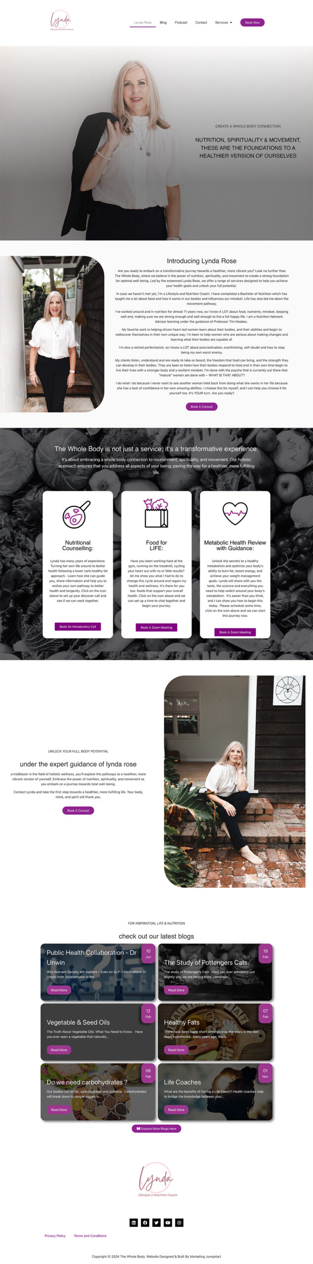 Lynda Rose health practioner website development