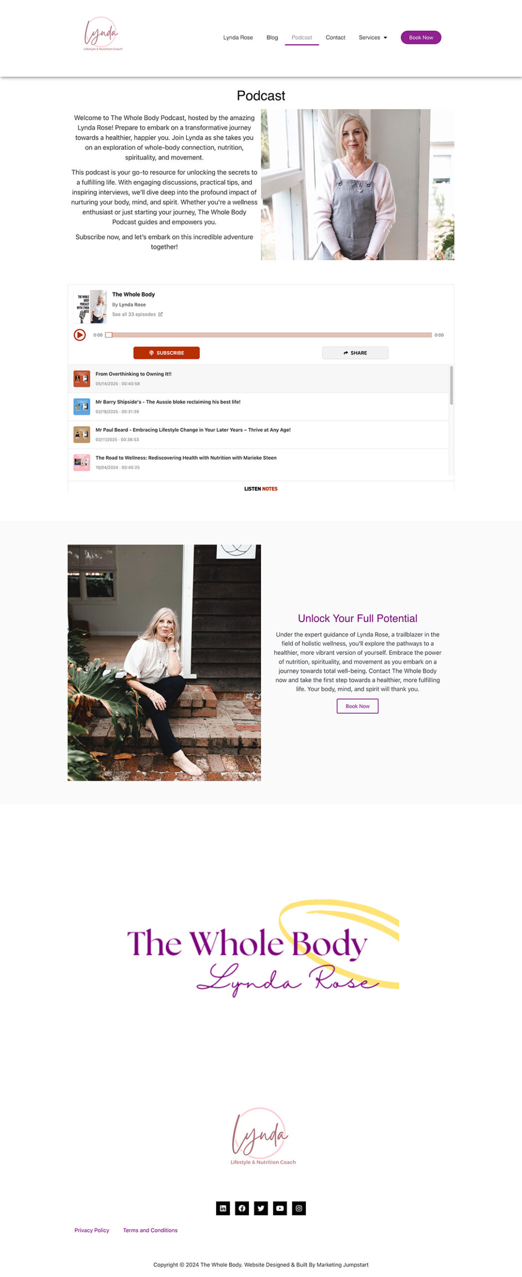 Lynda Rose health practioner website development