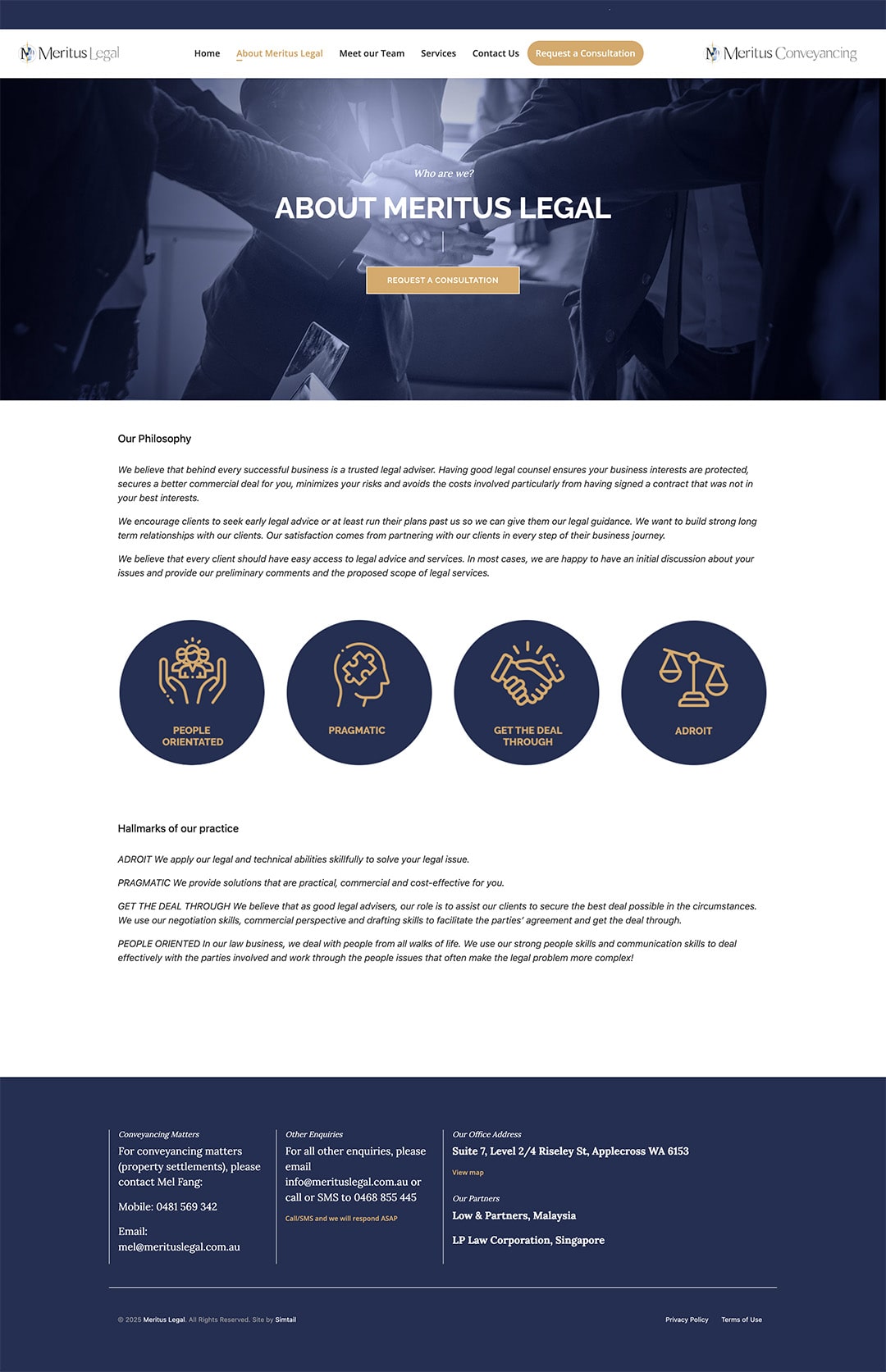 Meritus Legal, law firm website development & SEO
