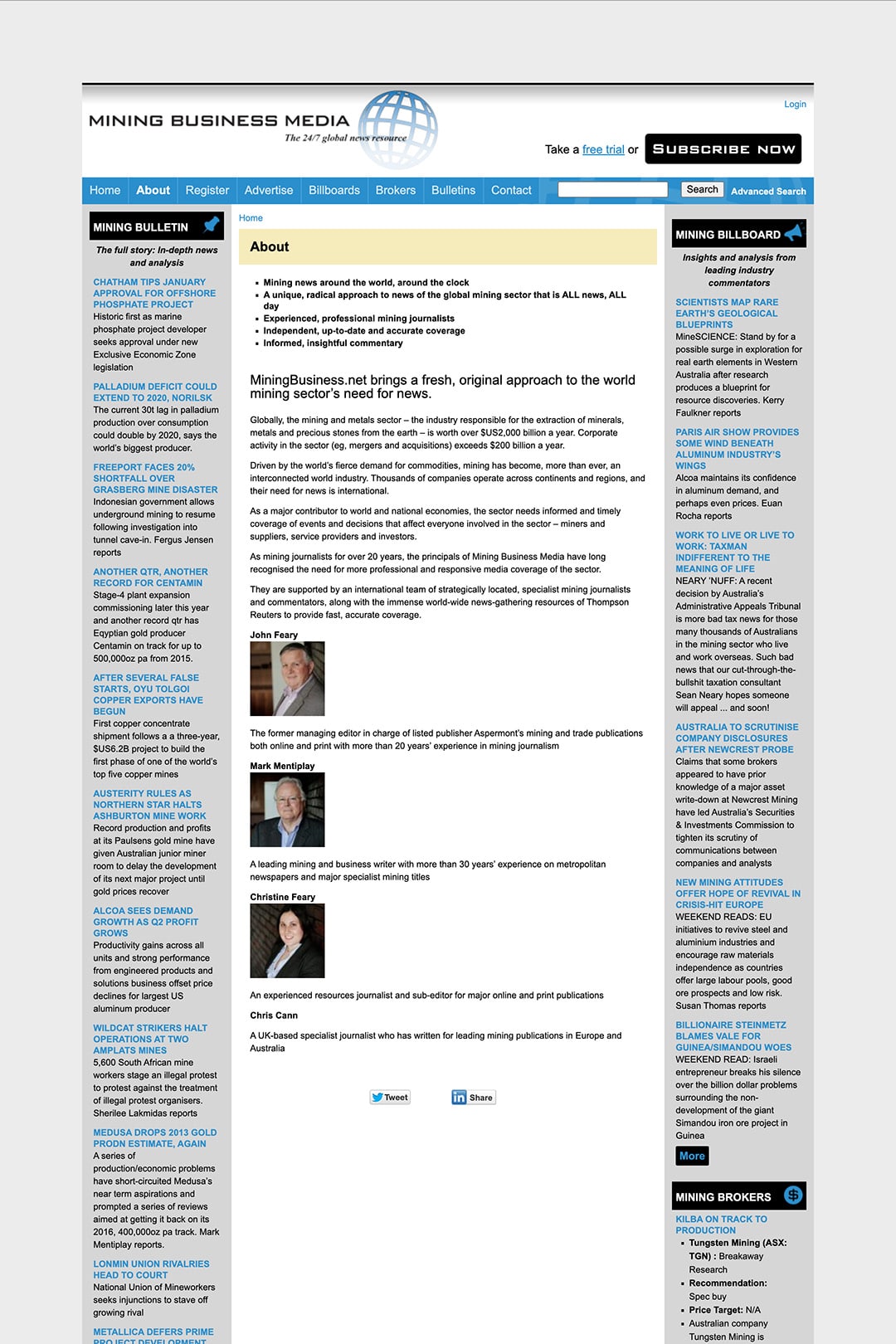 Mining Business Media - content marketing - website development