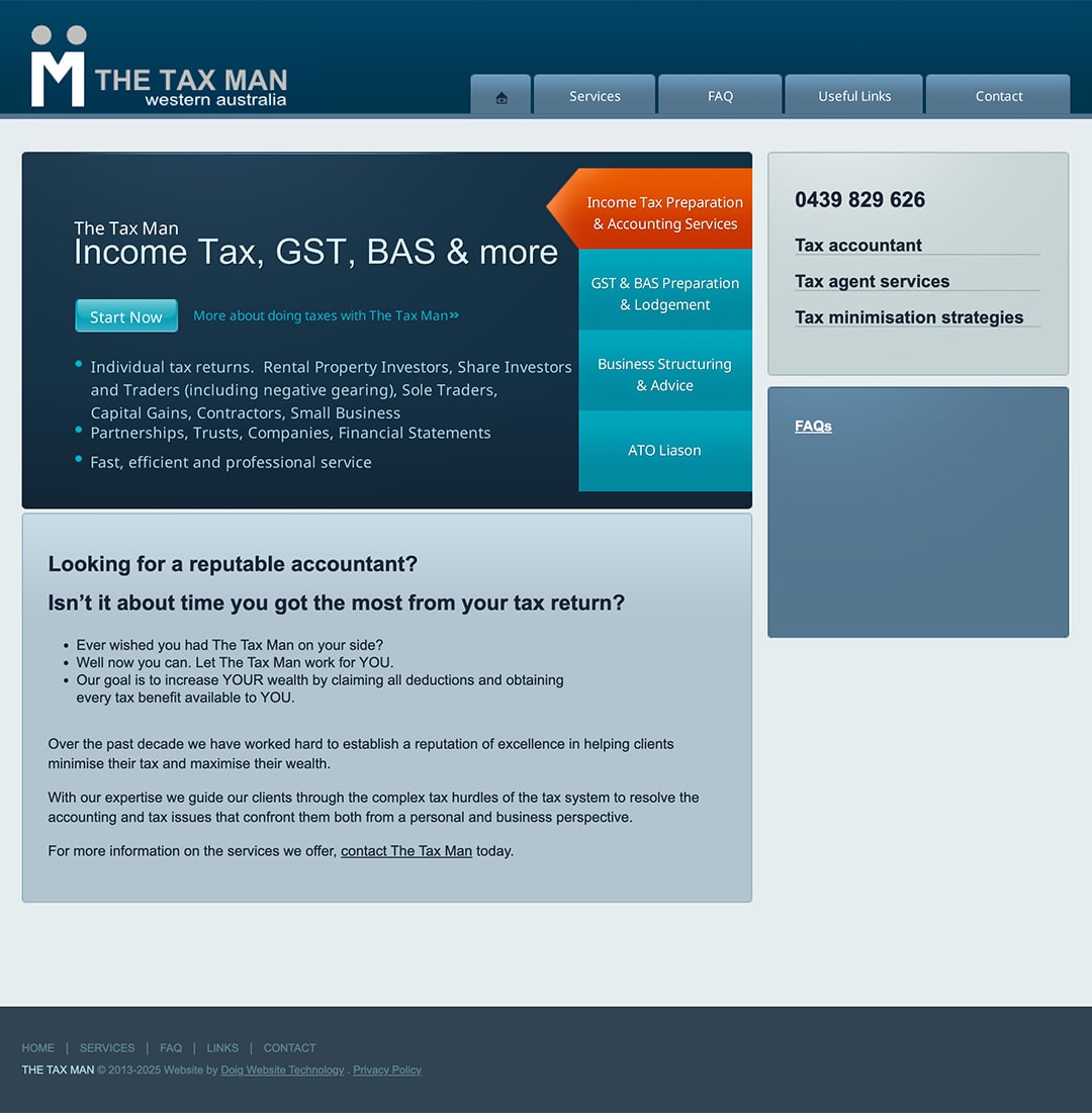 The Taxman - professional services - website development