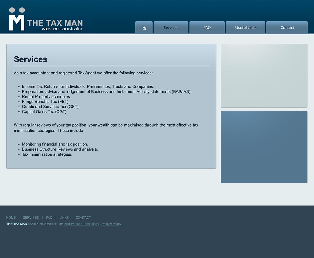 The Taxman - professional services - website development