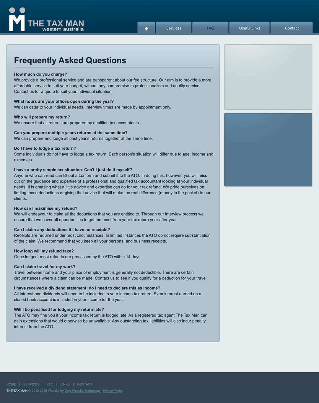 The Taxman - professional services - website development