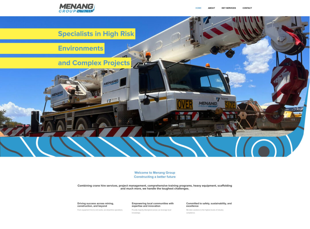 Screenshot of Menang Group WordPress development